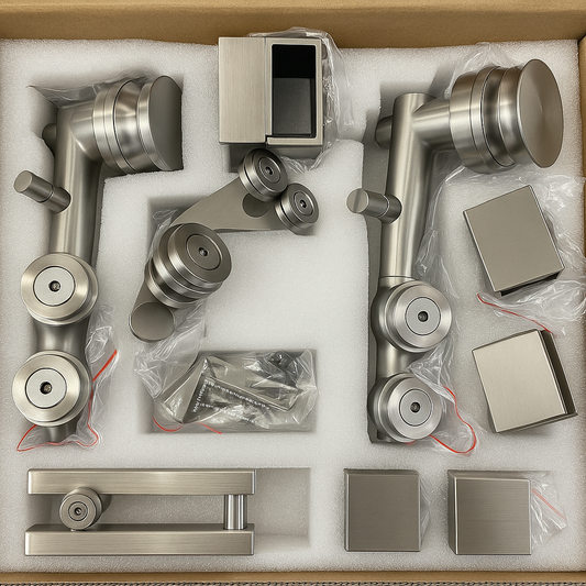 Brushed revolving kit from Best Glass Parts showing metal components and assembly parts for glasswork projects.