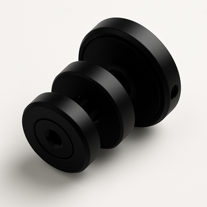 Black roller kit clamp rod designed for glass installations, made by Best Glass Parts for secure glass mounting.