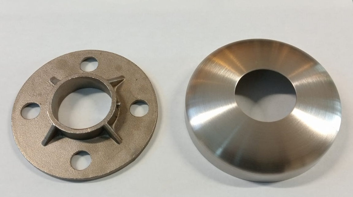 Round base flange and cover from Best Glass Parts, showing a circular metal fitting with a protective cover and flange detail.