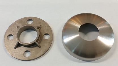 Round base flange and cover from Best Glass Parts, showing a circular metal fitting with a protective cover and flange detail.