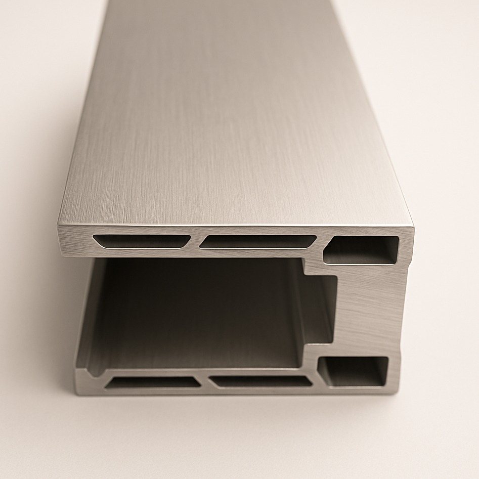 Long shoe base measuring 144 inches from Best Glass Parts, used for support or framing in glass or display installations.