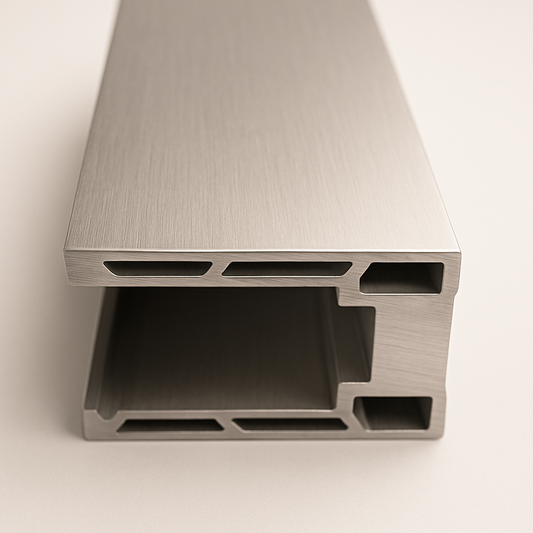 Long shoe base measuring 144 inches from Best Glass Parts, used for support or framing in glass or display installations.