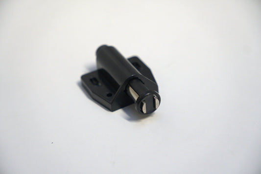 Showcase push to open single magnet from Best Glass Parts, featuring a sleek magnetic hardware component for glass display cases.