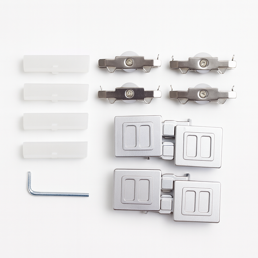 Showcase wardrobe roller from Best Glass Parts, featuring a sleek metal wheel for smooth sliding and durable wardrobe support.