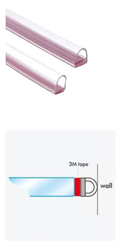 Long 96-inch Shower Sweep Sticky D Shape by Best Glass Parts, designed for sealing shower doors effectively.