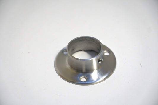 Round side mount flange base by Best Glass Parts, showing the metal flange with mounting holes for glass installation.