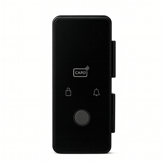 Best Glass Parts smart lock wall mount attached to glass door, showcasing secure locking mechanism for glass surfaces.