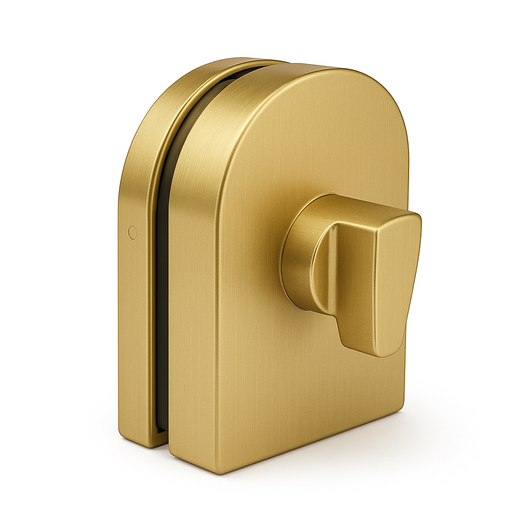 Snap On Lock Glass to Glass 85x65mm by Best Glass Parts, with one side snap lock and keyhole, for secure glass fittings.