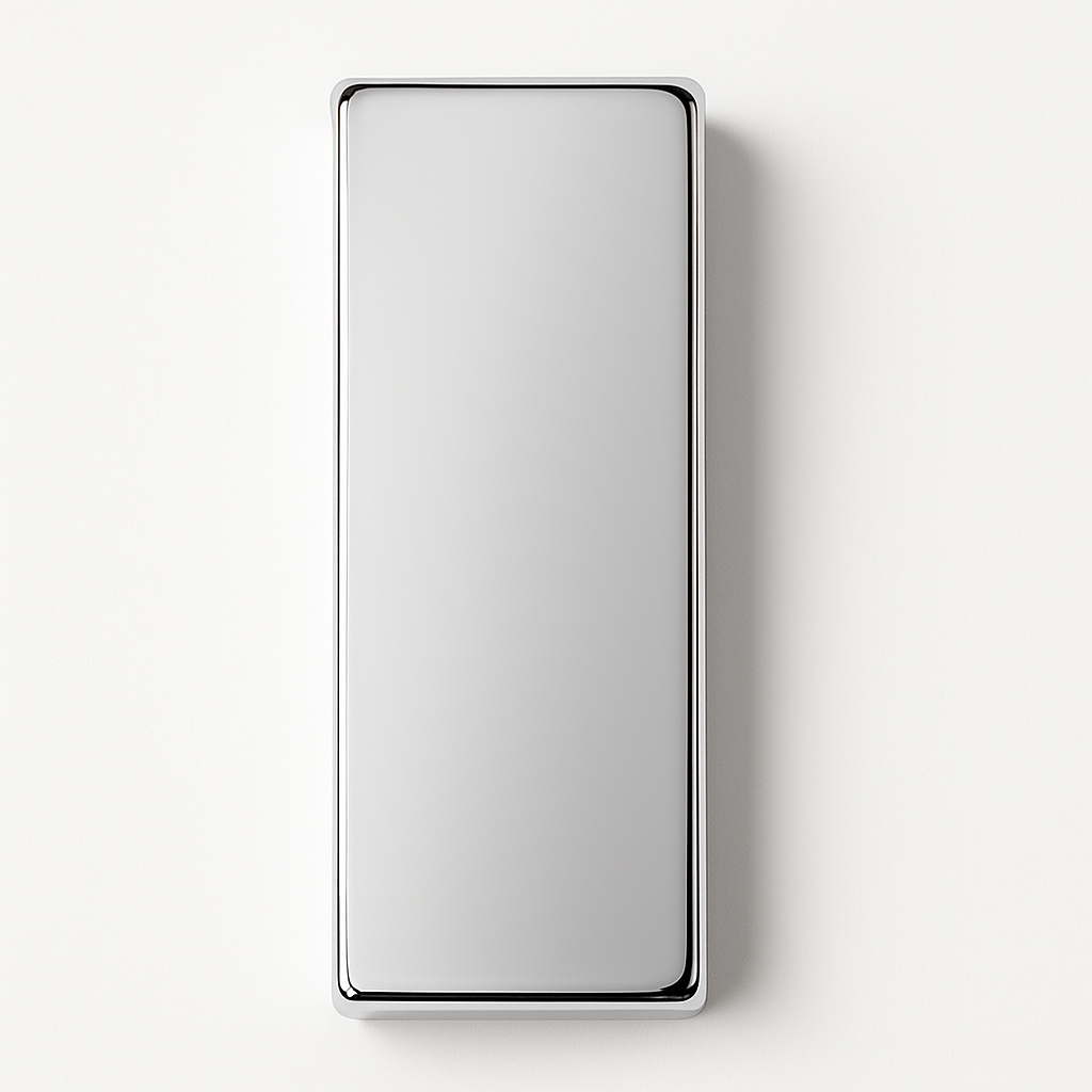 Chrome Top Patch Hinge by Best Glass Parts showing a metal hinge for glass door installation.