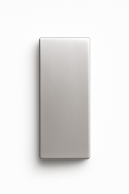 Brushed nickel Top Patch Hinge by Best Glass Parts, showing a close-up of the glass door hinge with mounting plate