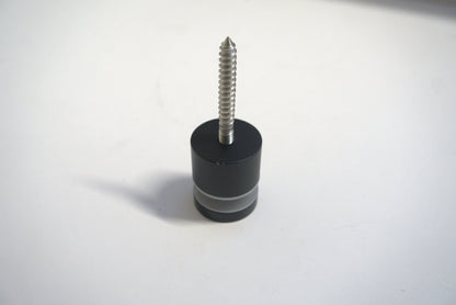 Glass stand-off fix from Best Glass Parts, showing a chrome metal spacer and mounting hardware for secure glass installation.
