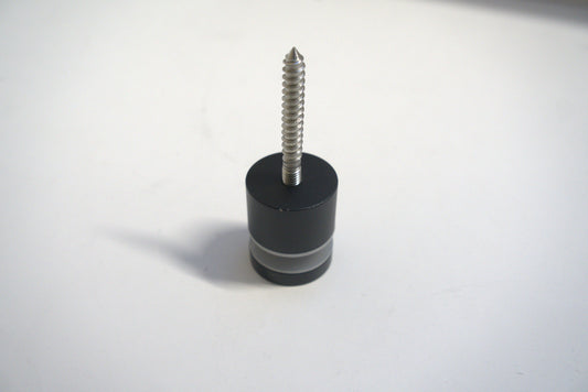 Glass stand-off fix from Best Glass Parts, showing a chrome metal spacer and mounting hardware for secure glass installation.