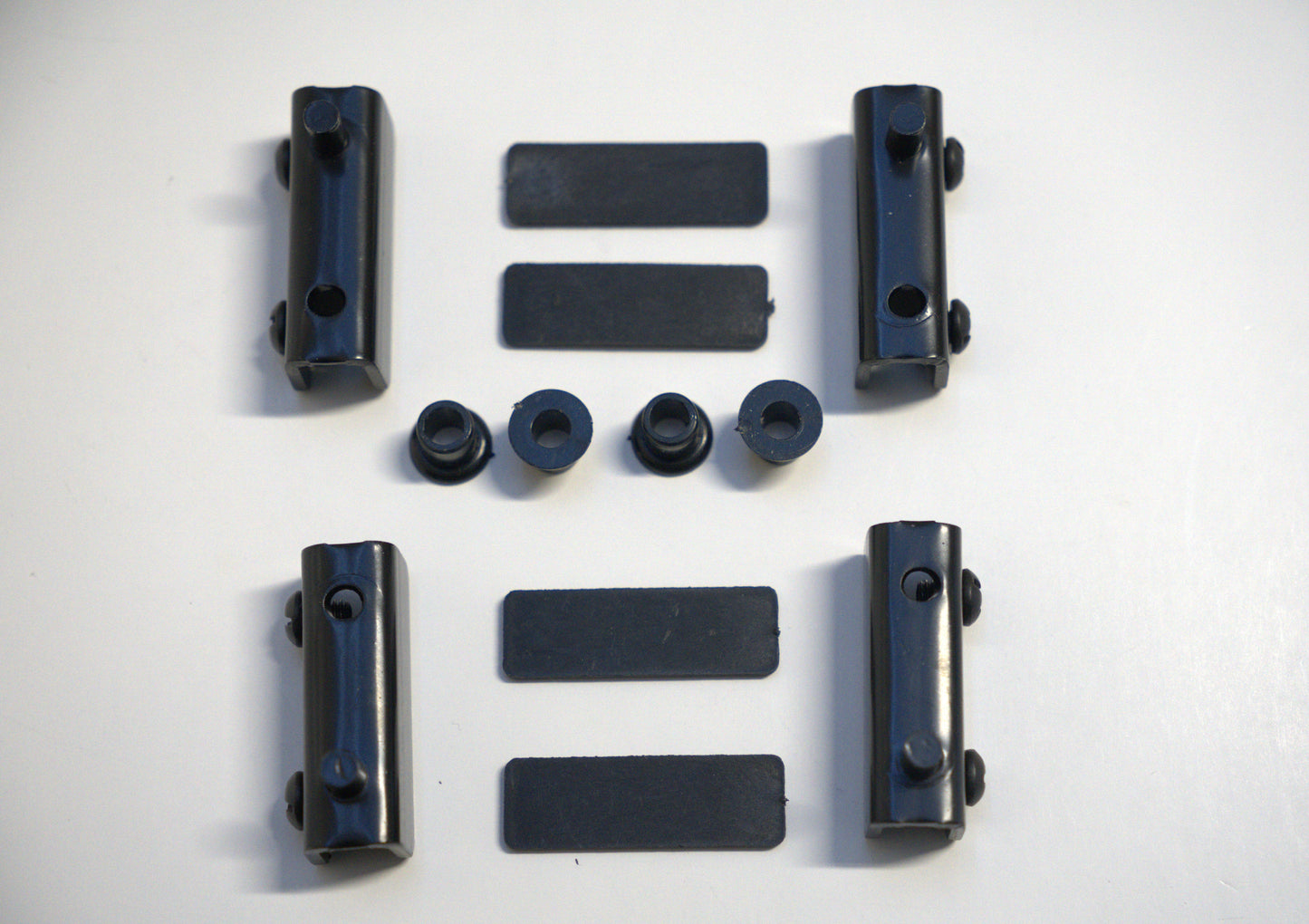 Top and bottom cabinet hinge from Best Glass Parts, showing metal hinges designed for cabinet door installation.