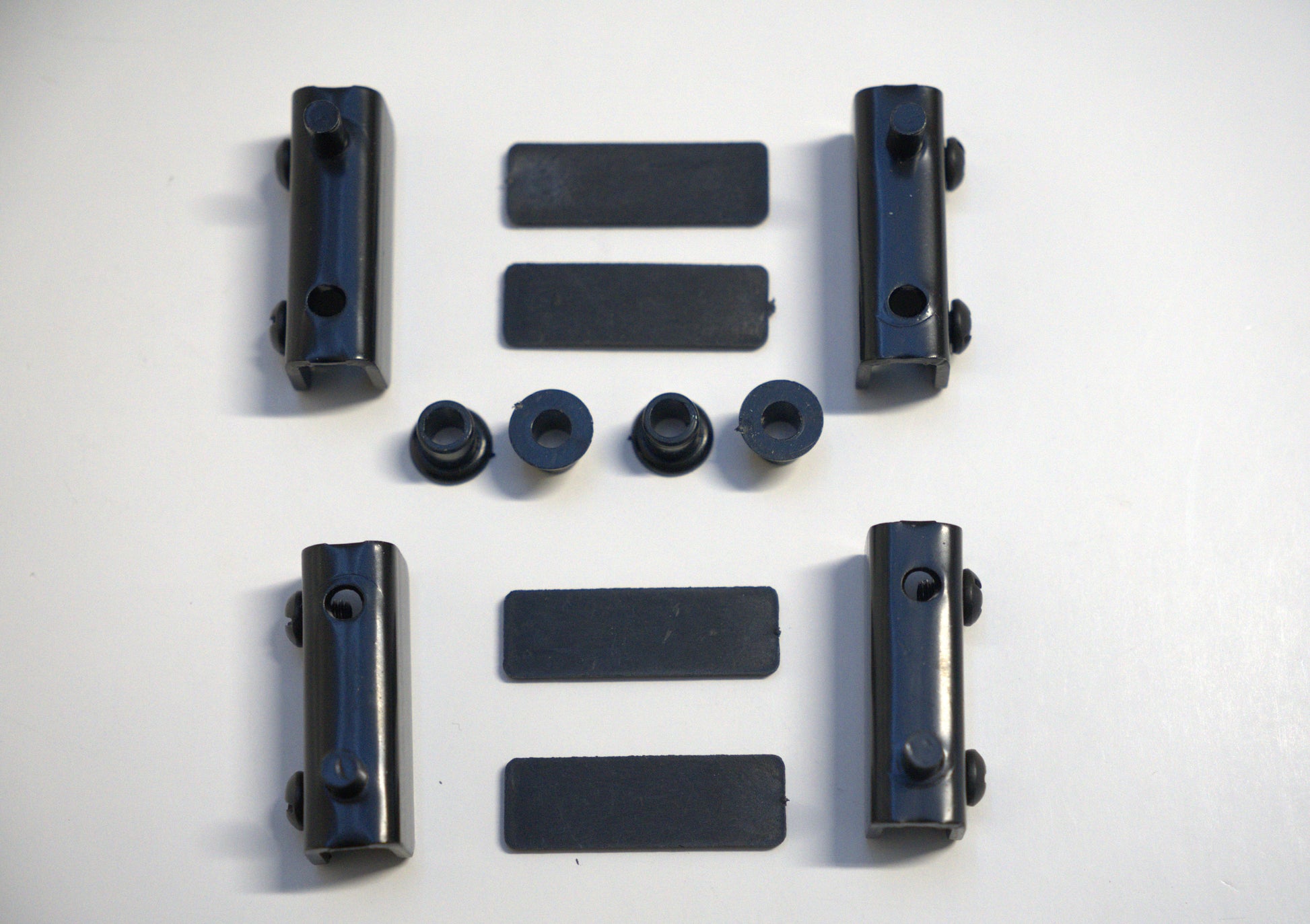 Top and bottom cabinet hinge from Best Glass Parts, showing metal hinges designed for cabinet door installation.