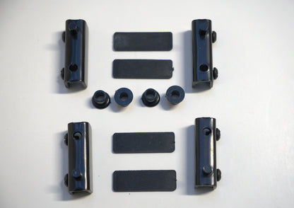 Top and bottom cabinet hinge from Best Glass Parts, showing metal hinges designed for cabinet door installation.