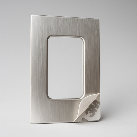 Glass handle with 3M adhesive sticker from Best Glass Parts, showing the sturdy handle and adhesive backing for secure attachment.