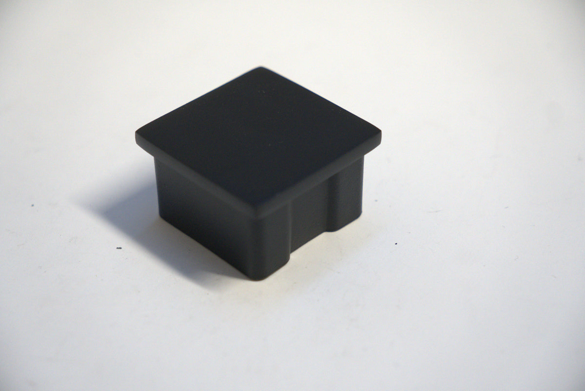 Square handrail end cap from Best Glass Parts, designed for secure finishing of glass railings with a sleek, modern look.