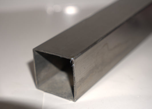 Square handrail pipe 40x40mm by Best Glass Parts, 20 ft long, showing the metal pipe with smooth finish and sturdy construction.