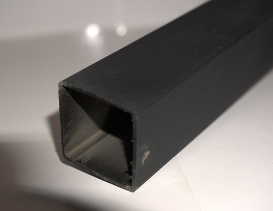 Square handrail pipe 40x40 mm from Best Glass Parts, 20 ft long, shown in a sleek metallic finish for modern railing installations.