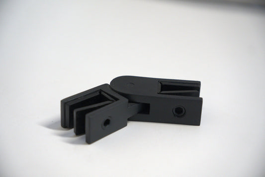 Adjustable glass clamp from Best Glass Parts for railing middle support, made of durable metal with a sleek finish.