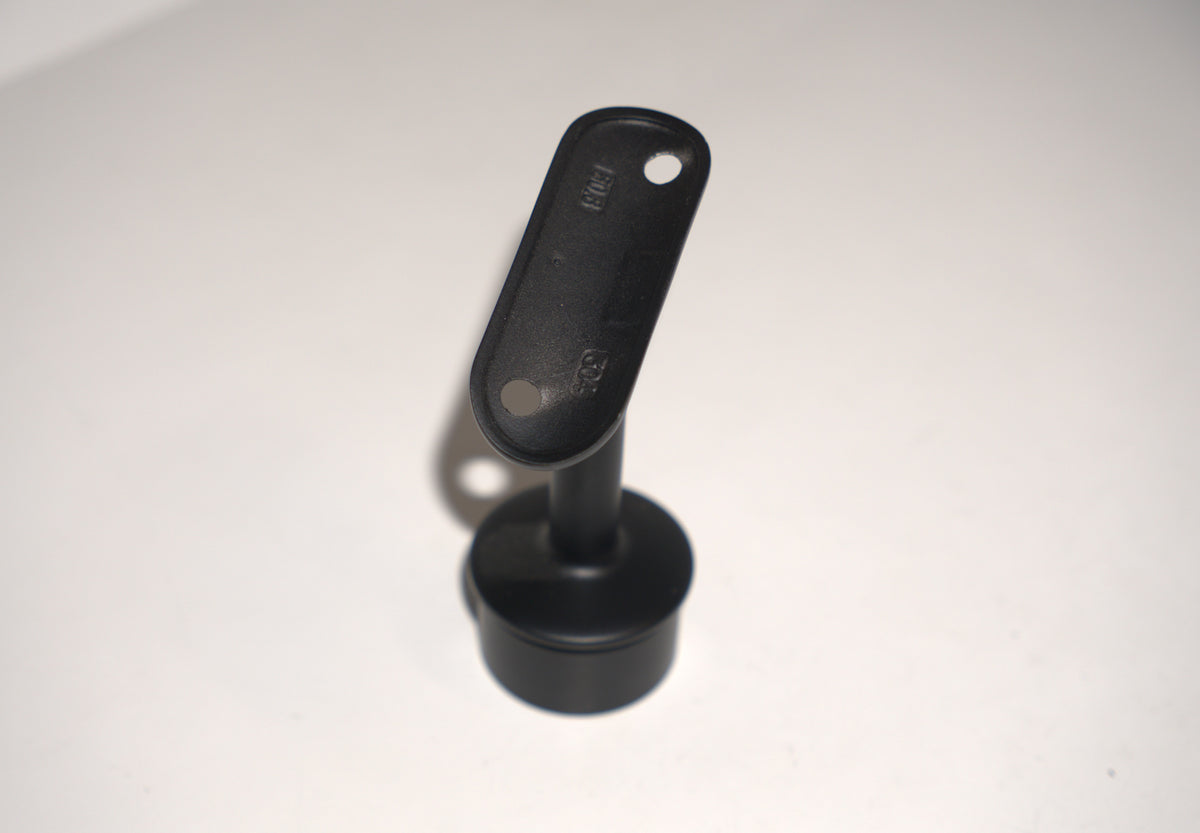 Round post railing handrail bracket from Best Glass Parts, designed for secure glass railing installation, shown in the image.