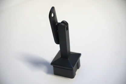 Square post railing component for round handrail brackets by Best Glass Parts, showing the metal bracket and mounting details.
