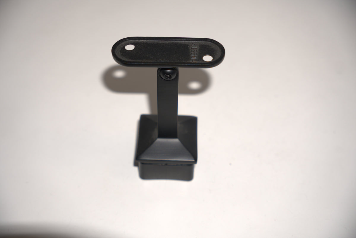 Square post railing component for square handrail brackets, made by Best Glass Parts, shown in the image with mounting details.