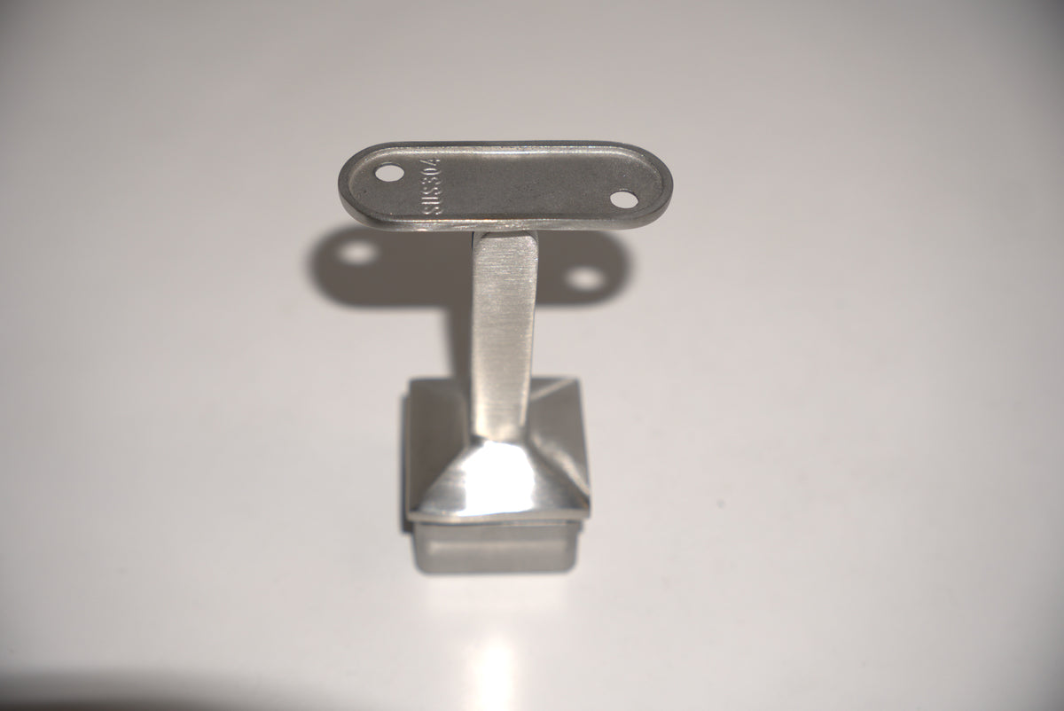Square post railing component for square handrail brackets by Best Glass Parts, showing the metal bracket and mounting details.