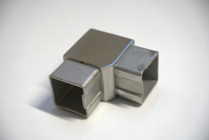 Square handrail top with 90-degree contact for railing, designed for vertical installation by Best Glass Parts.
