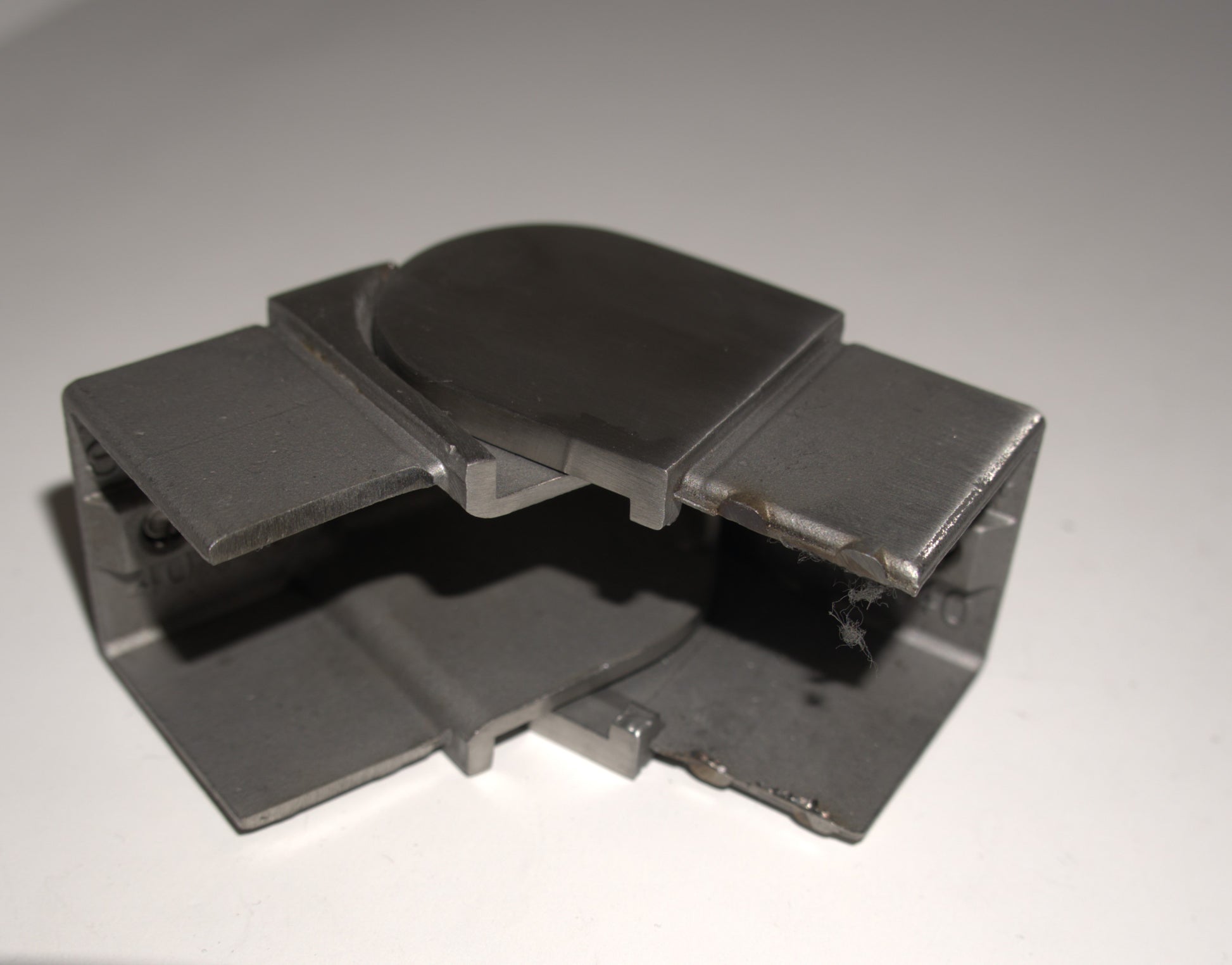Square handrail rotation outside fitting for railing top from Best Glass Parts, shown in a polished metal finish.