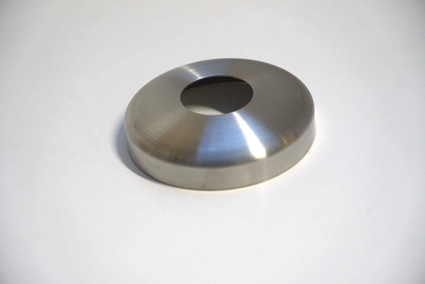 Round side mount flange cover by Best Glass Parts, showing the smooth, circular metal cover with mounting holes.