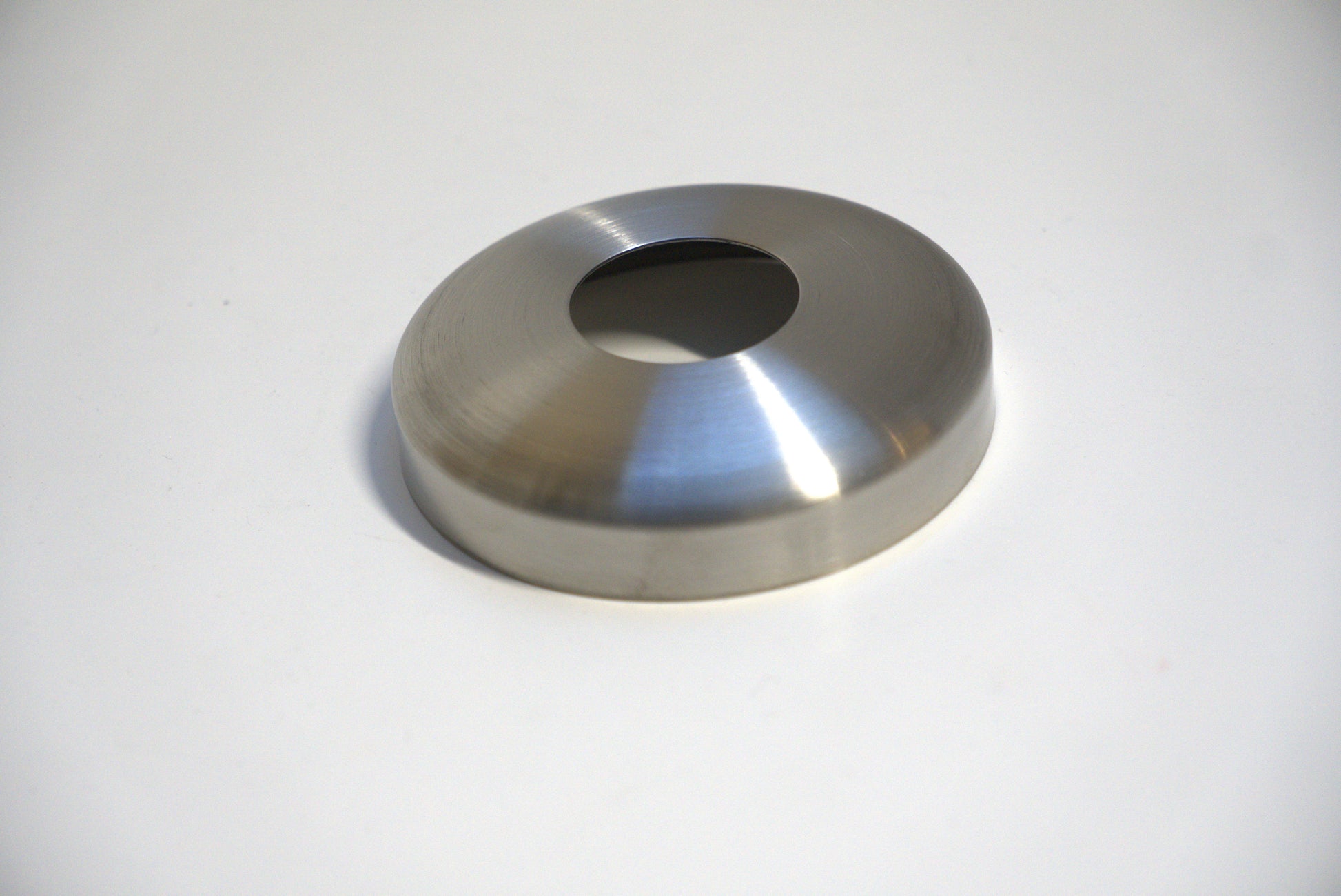 Round side mount flange cover by Best Glass Parts, showing the smooth, circular metal cover with mounting holes.