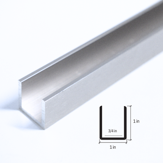 Chrome U-channel for commercial use, 144-inch length by Best Glass Parts, designed for glass or panel support.