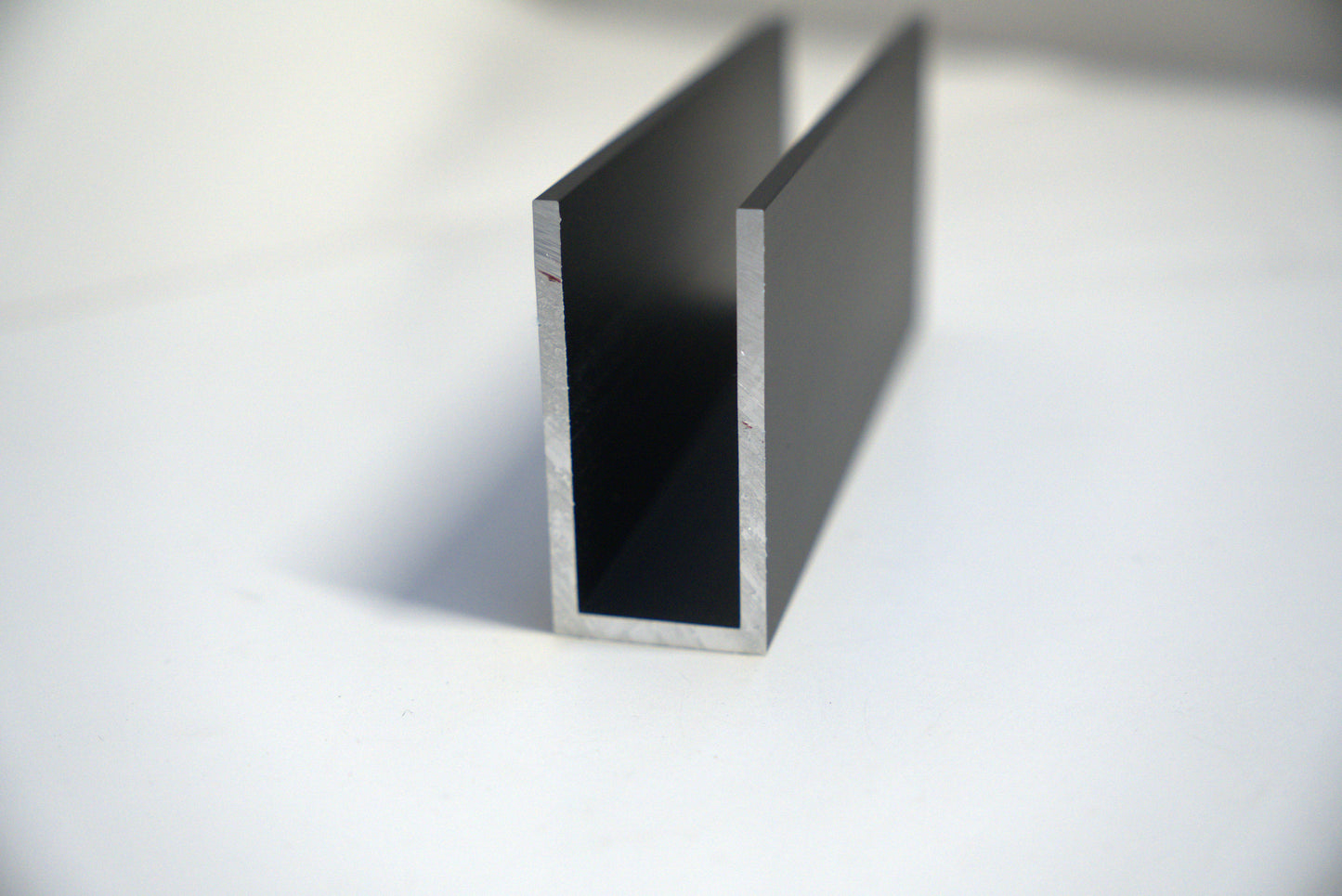 10mm U-Channel from Best Glass Parts, 1 inch wide and 144 inches long, showing the metal channel with smooth edges and shiny finish.