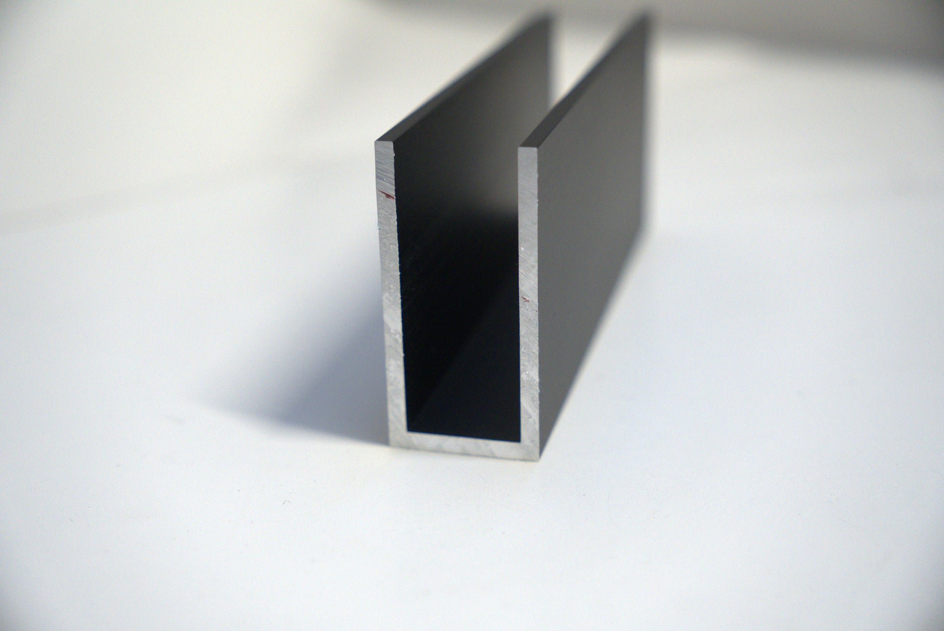 10mm U-Channel from Best Glass Parts, 1 inch wide and 144 inches long, showing the metal channel with smooth edges and shiny finish.