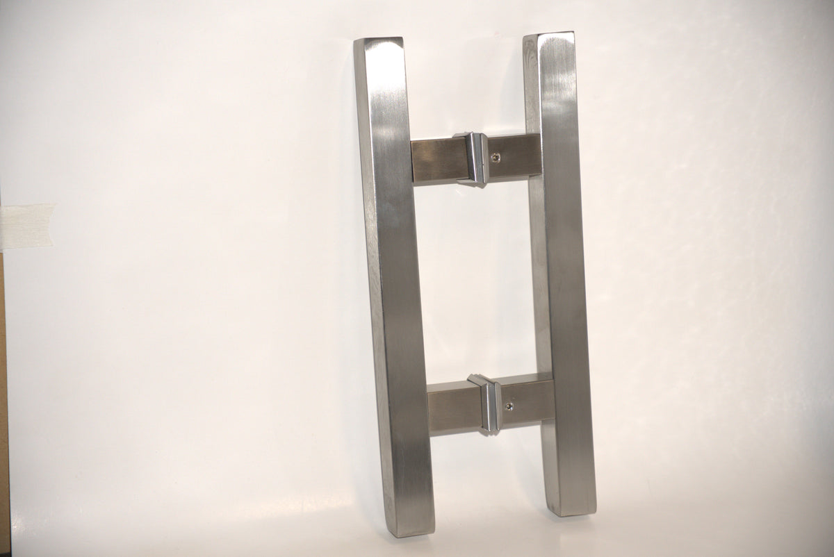 Best Glass Parts Pull Handle H Square, sleek metal pull handle with H-shaped design for glass doors or cabinets.