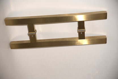 H-shaped pull handle from Best Glass Parts, designed for glass doors, with a sleek square profile and durable metal construction.