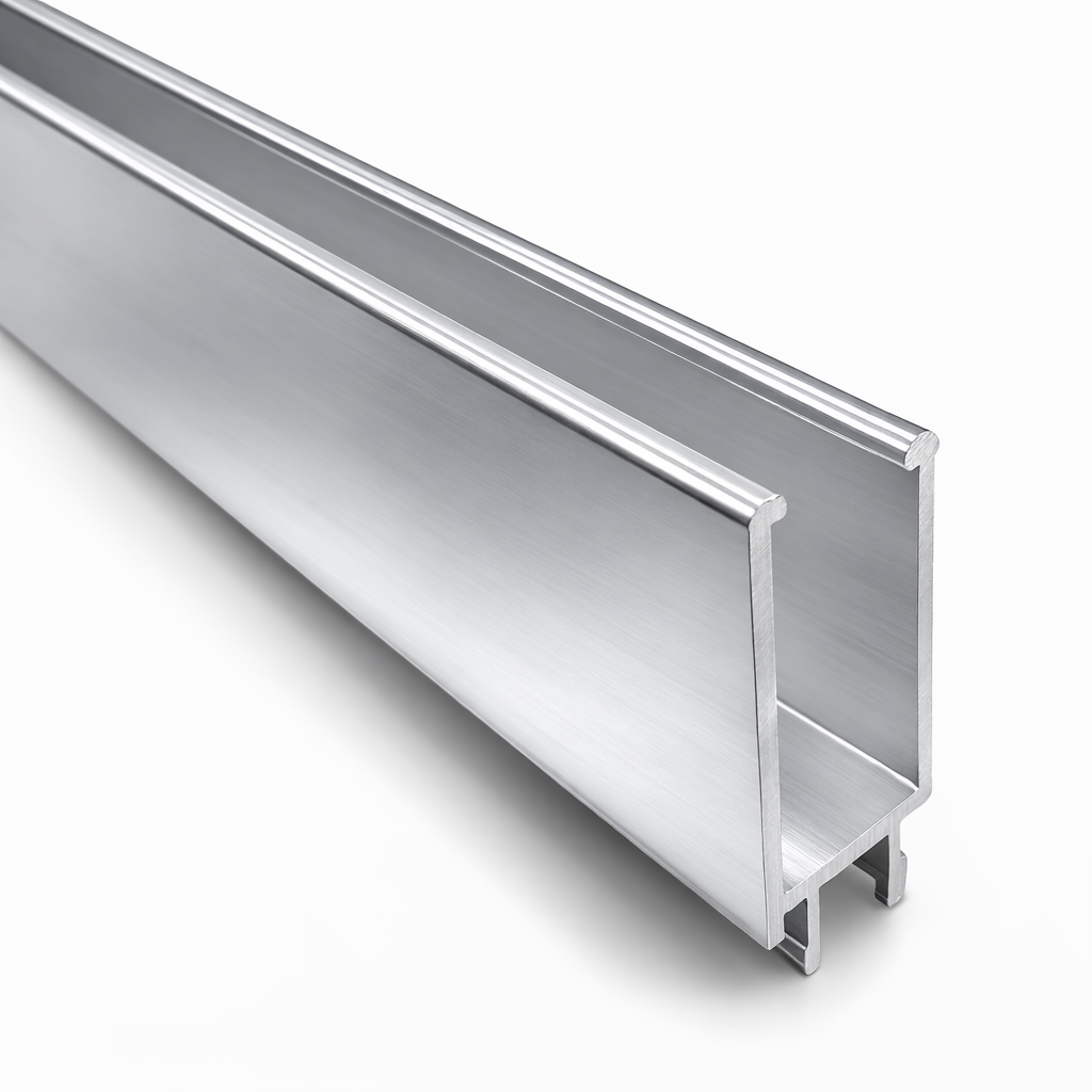 6mm pivot snap filler post by Best Glass Parts, 80 inches long, with a sleek metal finish for glass railing installation.