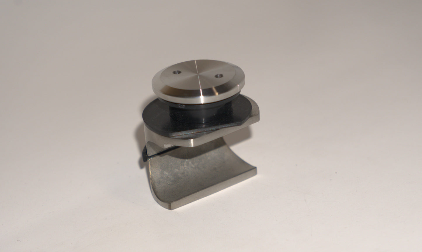 Best Glass Parts barn door glass to rod clamp showing a sturdy metal fixture for secure installation on glass barn doors.