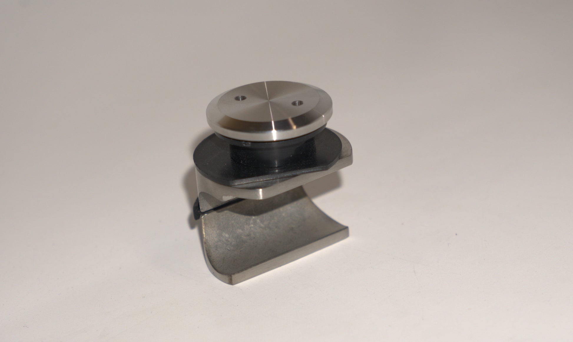 Best Glass Parts barn door glass to rod clamp showing a sturdy metal fixture for secure installation on glass barn doors.