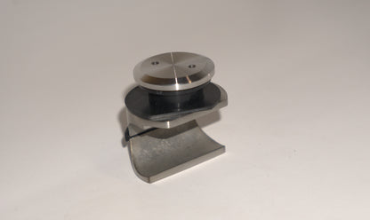 Best Glass Parts barn door glass to rod clamp showing a sturdy metal fixture for secure installation on glass barn doors.