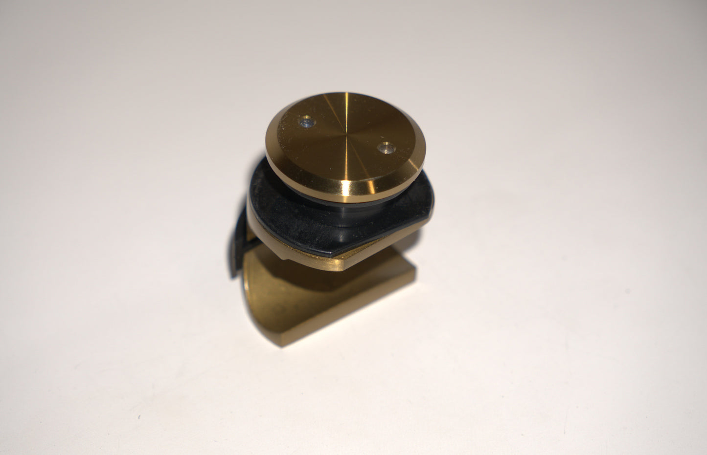 Glass barn door rod clamp from Best Glass Parts, showing metal clamp securing glass panels for sliding door installation.