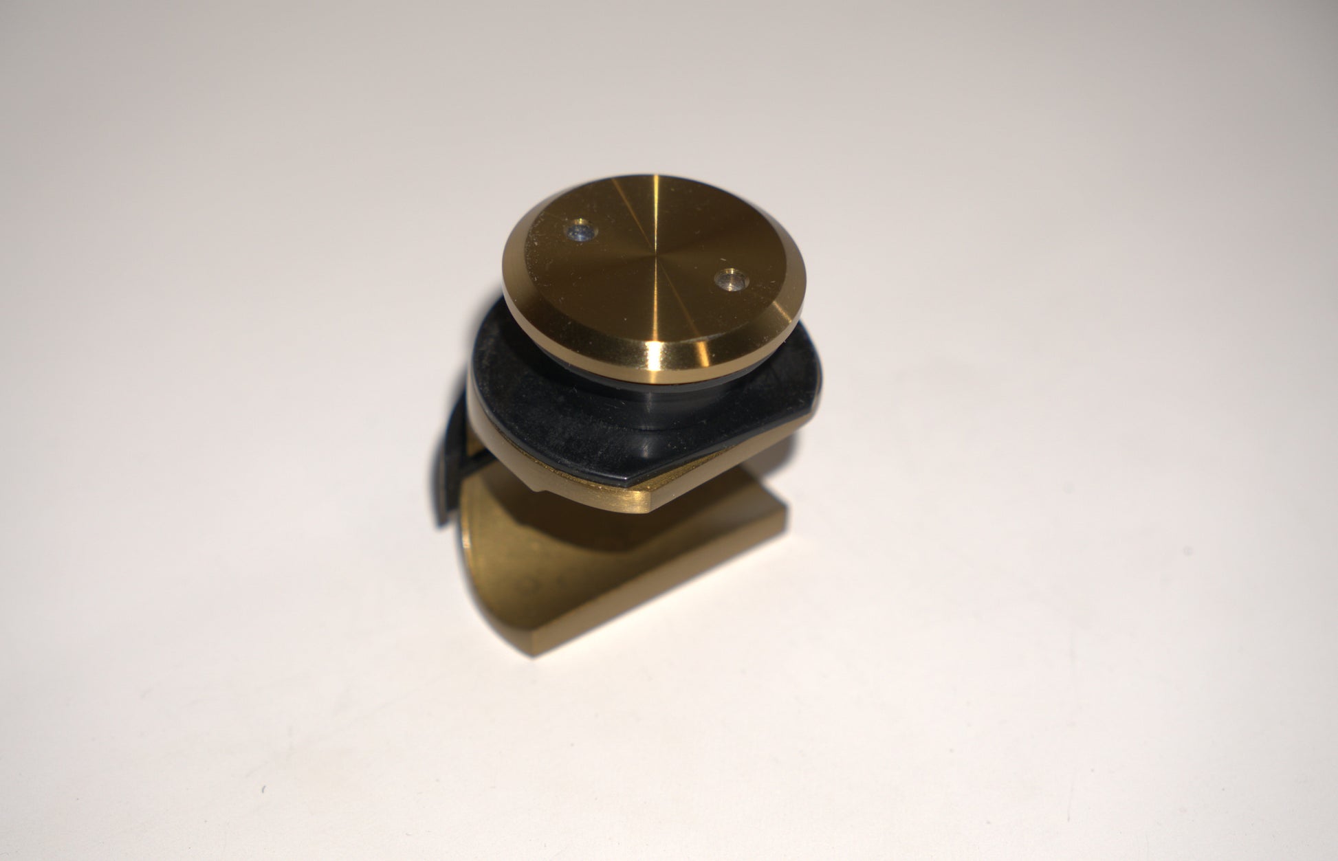 Glass barn door rod clamp from Best Glass Parts, showing metal clamp securing glass panels for sliding door installation.
