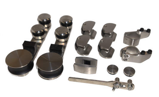Best Glass Parts barn door kit with hardware, including sliding track and panels, for stylish interior door installation.