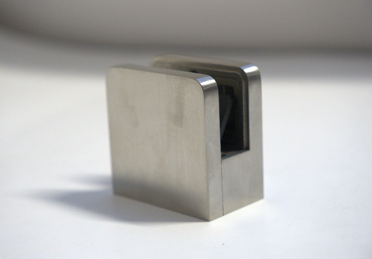 Large 55mm flat base clamp from Best Glass Parts, showing its sturdy metal construction and flat mounting surface.