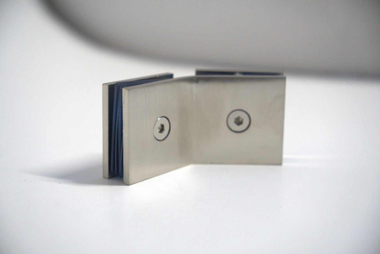 Glass to glass clamp 135 by Best Glass Parts, showing a metal clamp designed for secure glass panel connections.