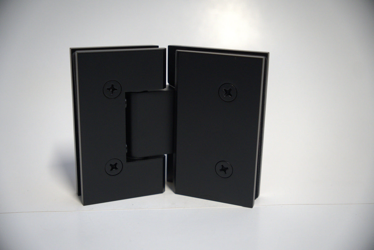 Heavy-duty glass-to-glass hinge by Best Glass Parts, VEN model 135, designed for secure glass door installation.