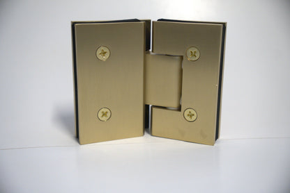 Heavy-duty glass-to-glass hinge by Best Glass Parts, VEN model 135, designed for durable glass door installations.