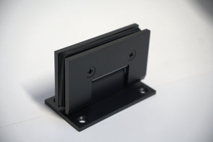 Heavy-duty VEN wall-to-glass hinge by Best Glass Parts, chrome finish, full plate design for secure glass mounting.