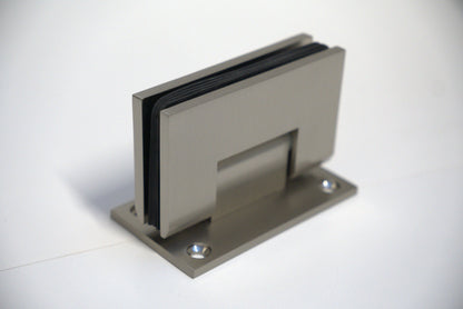Heavy-duty VEN wall-to-glass hinge by Best Glass Parts, chrome finish, full plate design for glass door installation.